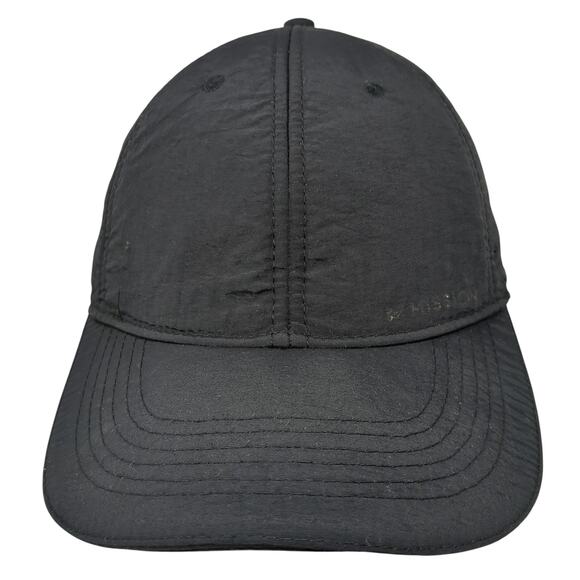 Mission Strapback Baseball Cap Black One Size Adjustable Vented Holes Blank - Picture 1 of 9